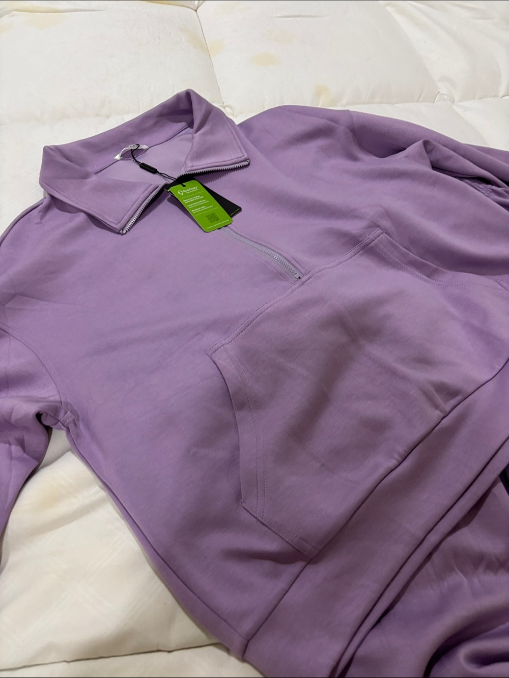 Women's Lavender Quarter-Zip Pullover Sweatshirt - Brand: Unknown